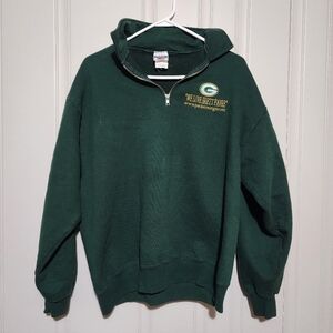 "We Love Brett Favre" Green Bay Packers Quarter Zip Size L